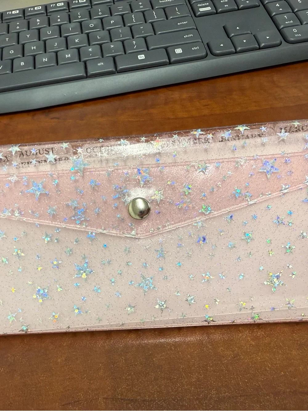 Pink Holographic Star Envelope Wallet to budget